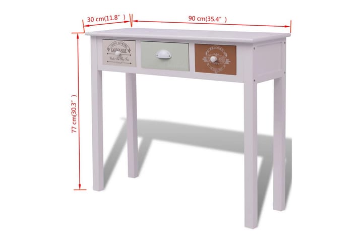 Konsolbord i fransk stil trä - Vit - Möbler - Bord & matgrupp - Avlastningsbord & sidobord
