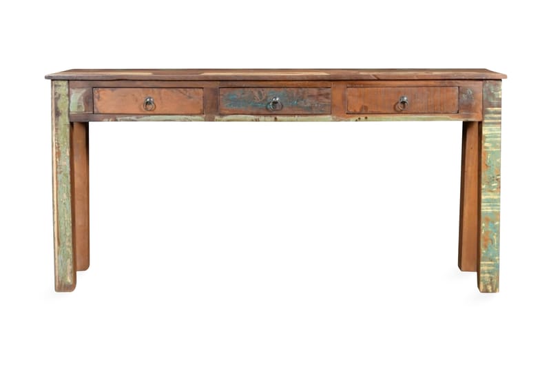 Konsolbord med 3 lådor återvunnet trä - Brun - Belysning - Belysningstillbehör - Lampskärm