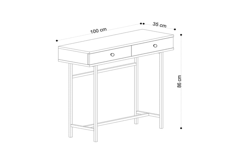 Konsollbord 100 cm - Natur/Svart - Möbler - Bord & matgrupp - Avlastningsbord & sidobord