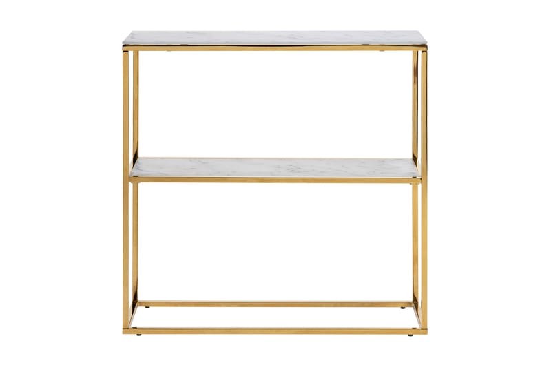 Konsollbord Alisma 80 cm - Glas/Vit/Guld - Möbler - Bord & matgrupp - Avlastningsbord & sidobord