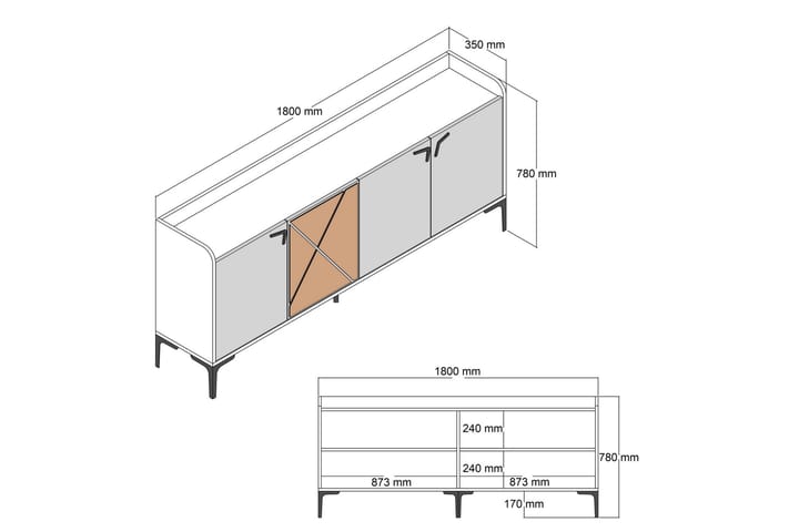 Konsollbord Urgby 180x78 cm - Vit - Möbler - Bord & matgrupp - Avlastningsbord & sidobord