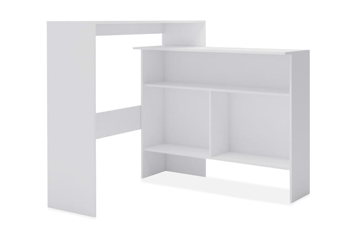 Barbord med 2 bordsskivor vit 130x40x120 cm - Vit - Möbler - Bord & matgrupp - Barbord & ståbord