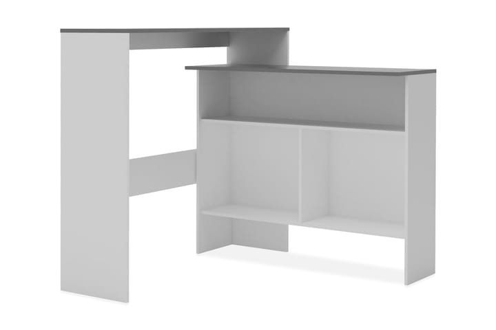 Barbord med 2 bordsskivor vit och grå 130x40x120 cm - Vit - Möbler - Bord & matgrupp - Barbord & ståbord