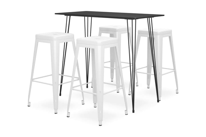 Bargrupp 5 delar svart och vit - Svart - Möbler - Bord & matgrupp - Barbord & ståbord