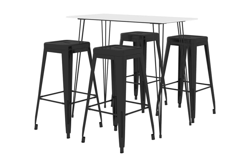 Bargrupp 5 delar vit och svart - Vit - Möbler - Bord & matgrupp - Barbord & ståbord