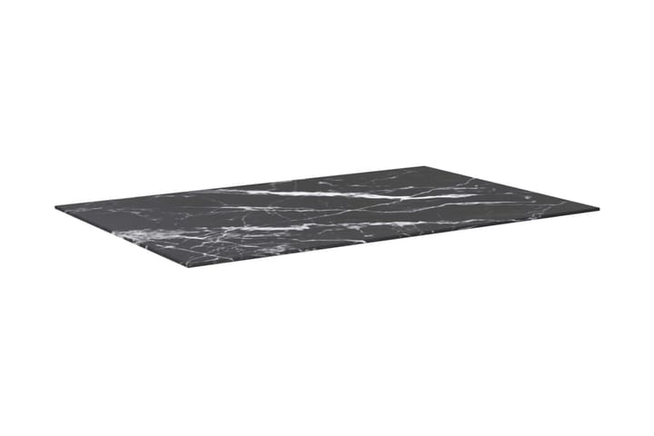 Bordsskiva svart 100x62 cm 8 mm härdat glas med marmortextur - Svart - Möbler - Bord & matgrupp - Bordstillbehör - Illäggsskiva