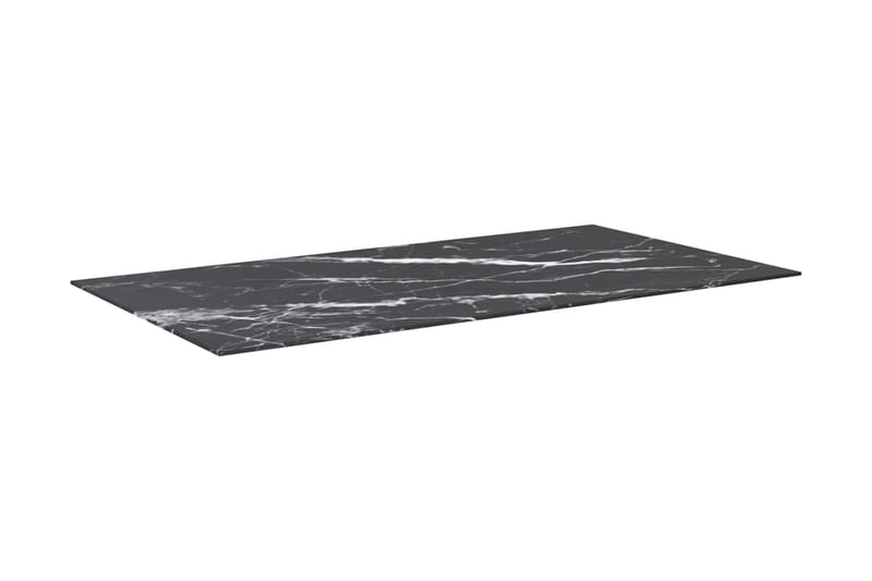 Bordsskiva svart 120x65 cm 8 mm härdat glas med marmortextur - Svart - Möbler - Bord & matgrupp - Bordstillbehör - Illäggsskiva
