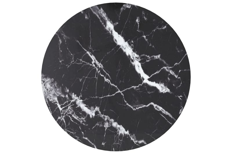Bordsskiva svart Ã˜40x0,8 cm härdat glas med marmortextur - Svart - Möbler - Bord & matgrupp - Bordstillbehör - Illäggsskiva