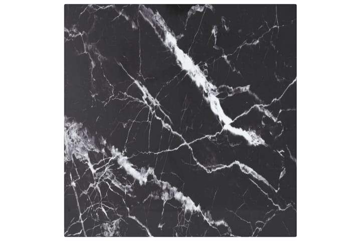Bordsskiva svart 40x40 cm 6 mm härdat glas med marmortextur - Svart - Möbler - Bord & matgrupp - Bordstillbehör - Illäggsskiva