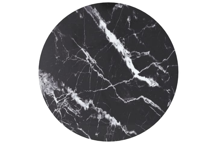 Bordsskiva svart Ã˜50x0,8 cm härdat glas med marmortextur - Svart - Möbler - Bord & matgrupp - Bordstillbehör - Illäggsskiva