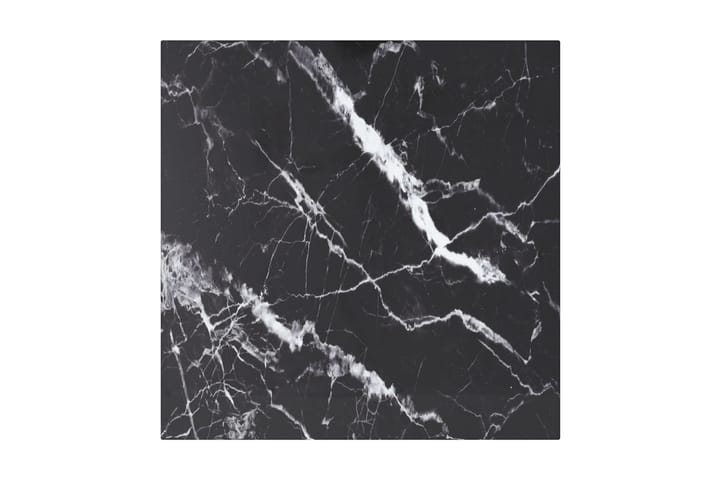 Bordsskiva svart 50x50 cm 6 mm härdat glas med marmortextur - Svart - Möbler - Bord & matgrupp - Bordstillbehör - Illäggsskiva