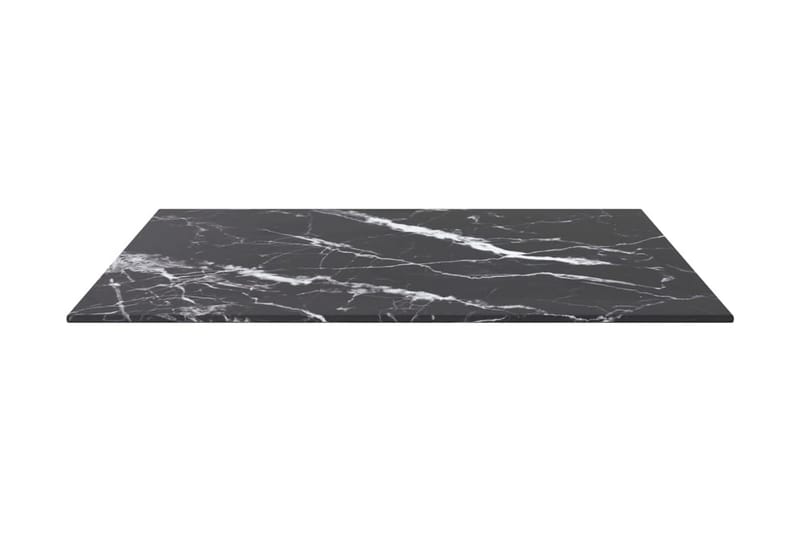 Bordsskiva svart 60x60 cm 6 mm härdat glas med marmortextur - Svart - Möbler - Bord & matgrupp - Bordstillbehör - Illäggsskiva