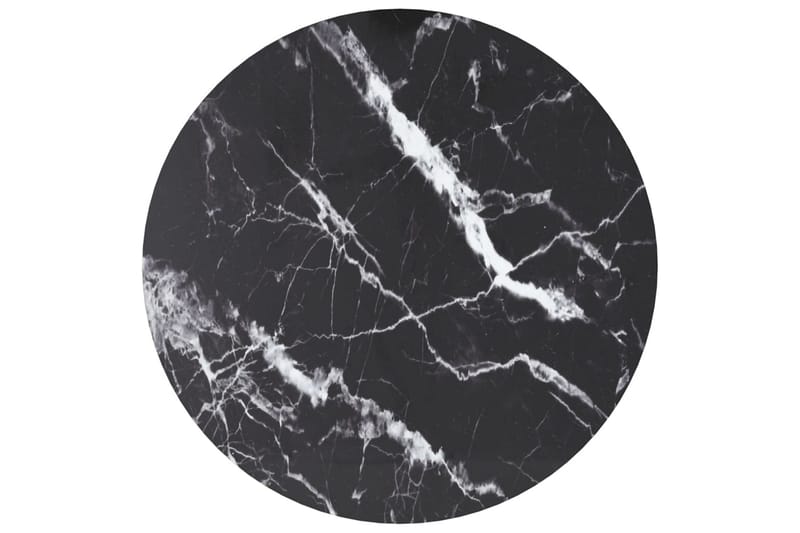 Bordsskiva svart Ã˜70x0,8 cm härdat glas med marmortextur - Svart - Möbler - Bord & matgrupp - Bordstillbehör - Illäggsskiva