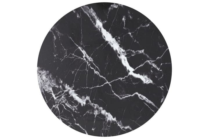 Bordsskiva svart Ã˜80x1 cm härdat glas med marmortextur - Svart - Möbler - Bord & matgrupp - Bordstillbehör - Illäggsskiva