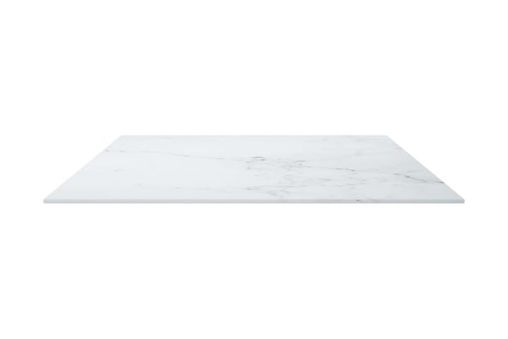 Bordsskiva vit 100x62 cm 8 mm härdat glas med marmortextur - Vit - Möbler - Bord & matgrupp - Bordstillbehör - Illäggsskiva