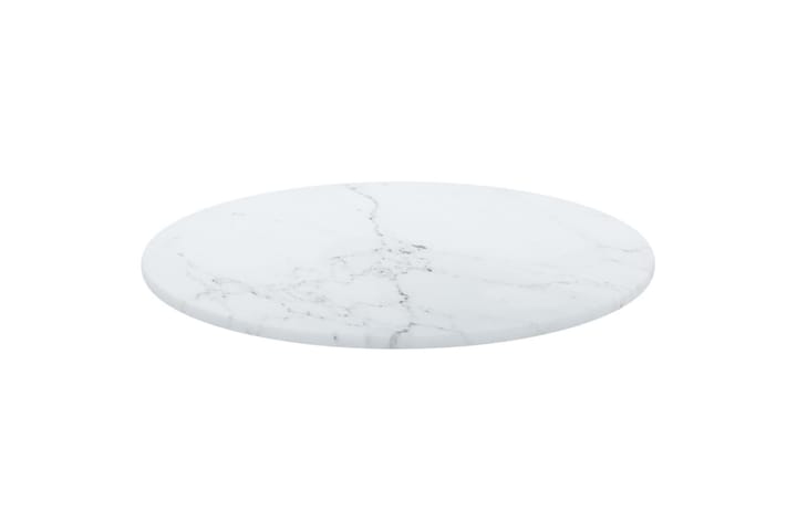 Bordsskiva vit Ã˜30x0,8 cm härdat glas med marmortextur - Vit - Möbler - Bord & matgrupp - Bordstillbehör - Illäggsskiva