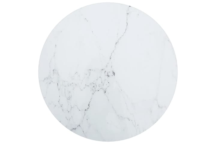 Bordsskiva vit Ã˜50x0,8 cm härdat glas med marmortextur - Vit - Möbler - Bord & matgrupp - Bordstillbehör - Illäggsskiva