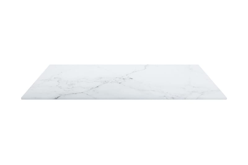 Bordsskiva vit 60x60 cm 6 mm härdat glas med marmortextur - Vit - Möbler - Bord & matgrupp - Bordstillbehör - Illäggsskiva