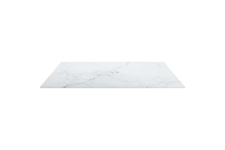 Bordsskiva vit 70x70 cm 6 mm härdat glas med marmortextur - Vit - Möbler - Bord & matgrupp - Bordstillbehör - Illäggsskiva