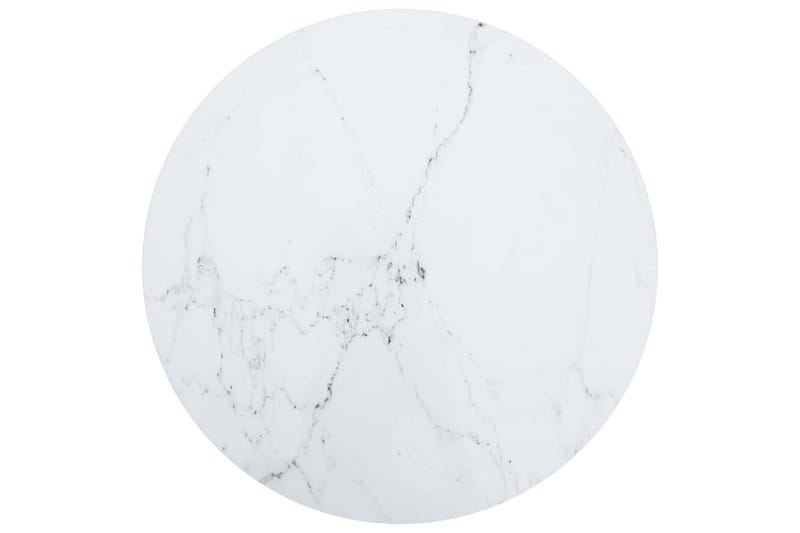Bordsskiva vit Ã˜80x1 cm härdat glas med marmortextur - Vit - Möbler - Bord & matgrupp - Avlastningsbord & sidobord - Sängbord & nattduksbord