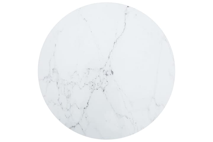 Bordsskiva vit Ã˜80x1 cm härdat glas med marmortextur - Vit - Möbler - Bord & matgrupp - Bordstillbehör - Illäggsskiva