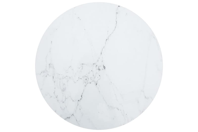 Bordsskiva vit Ã˜90x1 cm härdat glas med marmortextur - Vit - Möbler - Bord & matgrupp - Bordstillbehör - Illäggsskiva