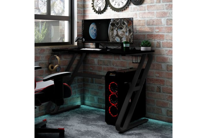 Gamingskrivbord med ZZ-formade ben svart 110x60x75 cm - Svart - Möbler - Bord & matgrupp - Kontorsbord - Gamingbord