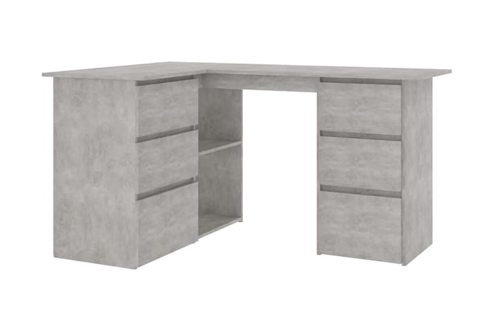 Hörnskrivbord betonggrå 145x100x76 cm spånskiva - Grå - Möbler - Bord & matgrupp - Kontorsbord - Skrivbord - Hörnskrivbord