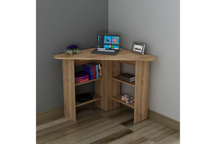 Hörnskrivbord Groah 94 cm med Förvaring Hyllor - Valnötsbrun - Möbler - Bord & matgrupp - Kontorsbord - Skrivbord - Hörnskrivbord