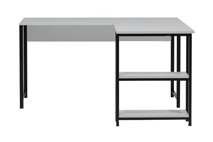 Hörnskrivbord Kocaeli 140 cm med Förvaring Hyllor - Vit/Svart - Möbler - Bord & matgrupp - Kontorsbord - Skrivbord