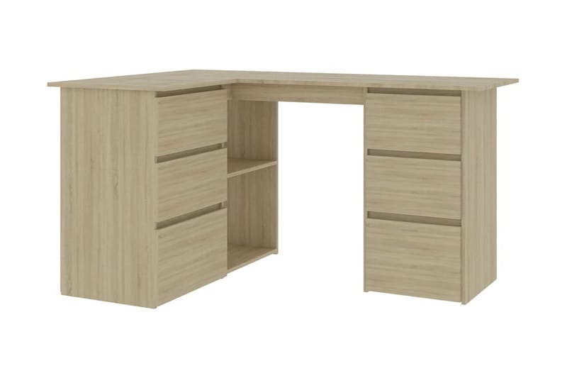 Hörnskrivbord sonoma-ek 145x100x76 cm spånskiva - Brun - Möbler - Bord & matgrupp - Kontorsbord - Skrivbord
