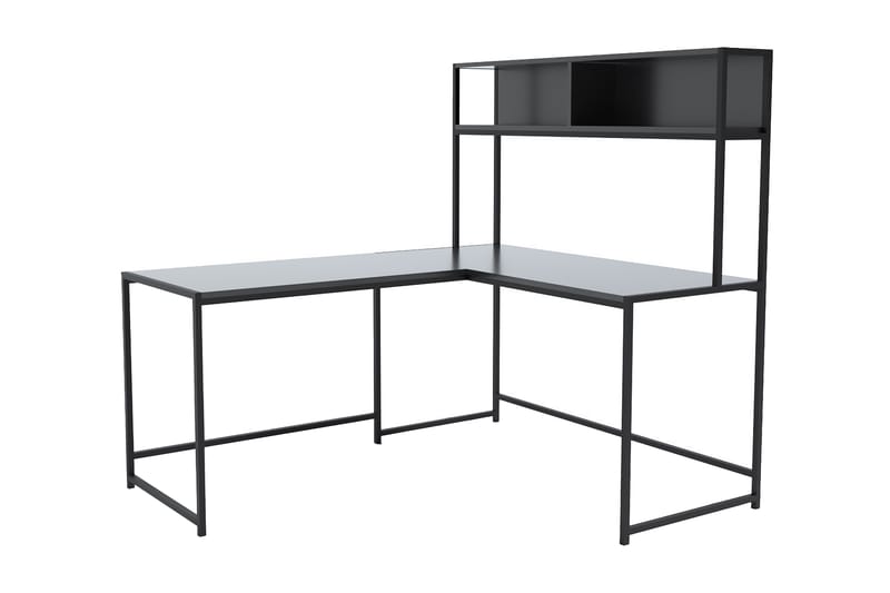 Hörnskrivbord Tasarima 154 cm med Förvaring Hyllor - Svart - Möbler - Bord & matgrupp - Kontorsbord - Skrivbord