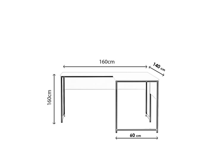 Hörnskrivbord Tasarima 160 cm - Natur/Svart - Möbler - Bord & matgrupp - Kontorsbord - Skrivbord - Hörnskrivbord