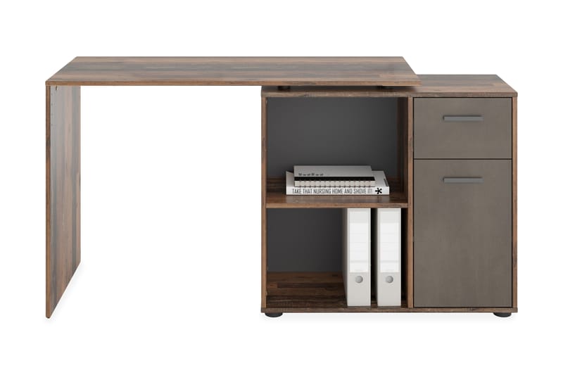 Hörnskrivbord Thapar 117 cm med Förvaring - Mörkbrun - Möbler - Bord & matgrupp - Kontorsbord - Skrivbord