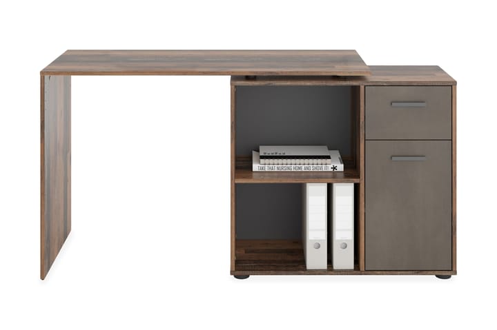 Hörnskrivbord Thapar 117 cm med Förvaring - Mörkbrun - Möbler - Bord & matgrupp - Kontorsbord - Skrivbord - Hörnskrivbord