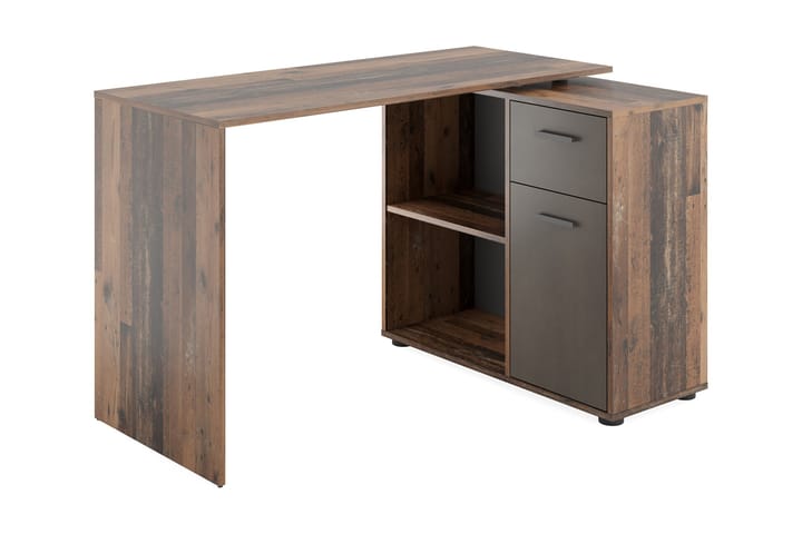 Hörnskrivbord Thapar 117 cm med Förvaring - Mörkbrun - Möbler - Bord & matgrupp - Kontorsbord - Skrivbord - Hörnskrivbord