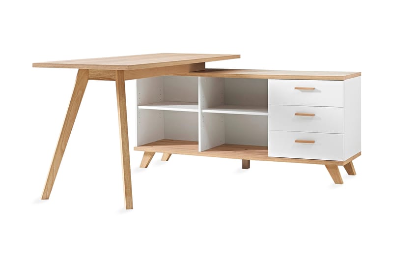 Hörnskrivbordsmöbel Timo 145 cm - Ek|Vit - Möbler - Bord & matgrupp - Kontorsbord - Skrivbord