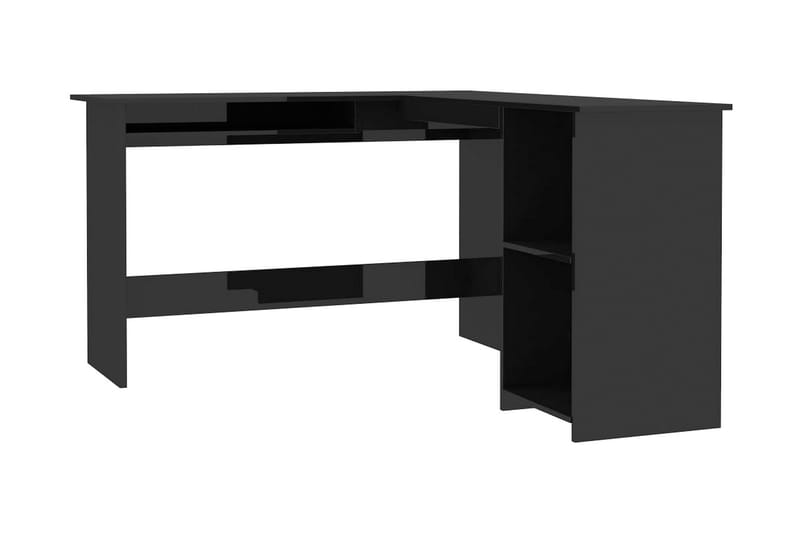Skrivbord L-format svart högglans 120x140x75 cm spånskiva - Svart - Möbler - Bord & matgrupp - Kontorsbord - Skrivbord - Hörnskrivbord