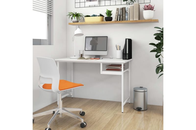 Datorbord vit 105x55x72 cm MDF och metall - Vit - Möbler - Bord & matgrupp - Kontorsbord - Skrivbord