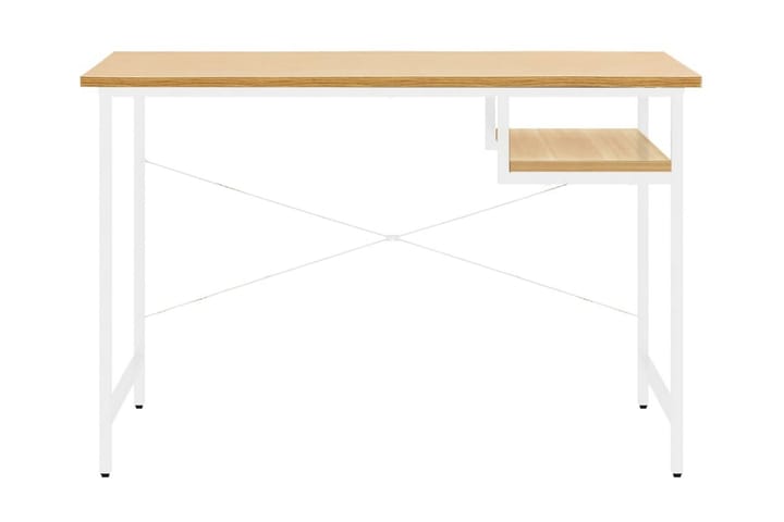 Datorbord vit och ljus ek 105x55x72 cm MDF och metall - Brun - Möbler - Bord & matgrupp - Kontorsbord - Skrivbord