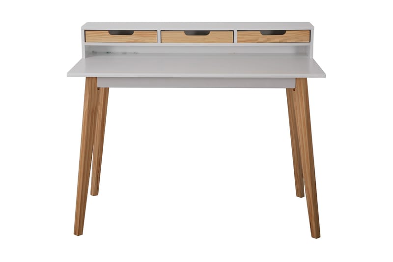 Datorbord Wulfen 110 cm med Förvaring 3 Lådor - Trä/Vit - Möbler - Bord & matgrupp - Kontorsbord - Skrivbord