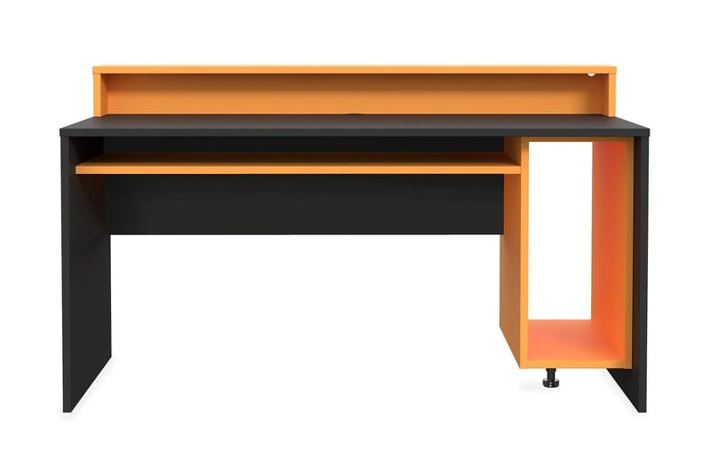 Gaming Skrivbord Kilcott 160 cm med Förvaring Hylla - Svart/Orange - Möbler - Bord & matgrupp - Kontorsbord - Skrivbord - Hörnskrivbord