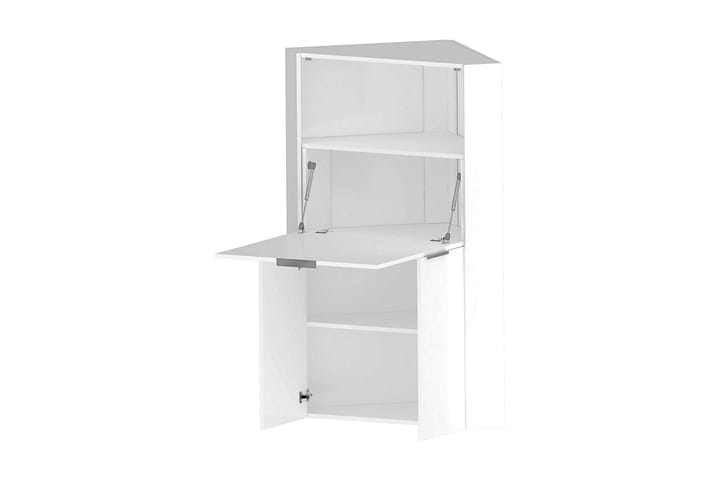 Hörnskrivbord Dalinet 130 cm med Förvaring Hyllor - Vit Högglans - Möbler - Bord & matgrupp - Kontorsbord - Skrivbord
