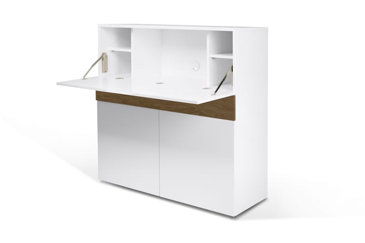 Sekretär Focus 110 cm med Förvaring - Vit/Brun - Möbler - Bord & matgrupp - Kontorsbord - Skrivbord