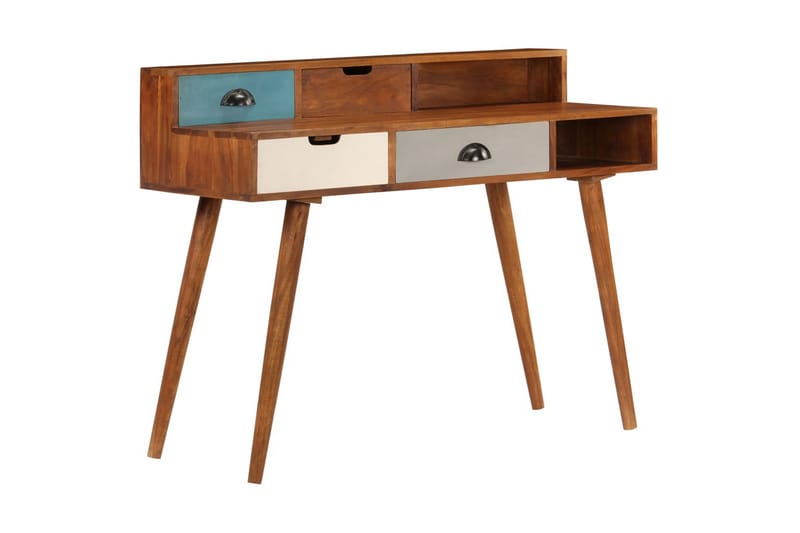 Skrivbord 110x50x90 cm massivt akaciaträ - Flerfärgad - Möbler - Bord & matgrupp - Kontorsbord - Skrivbord