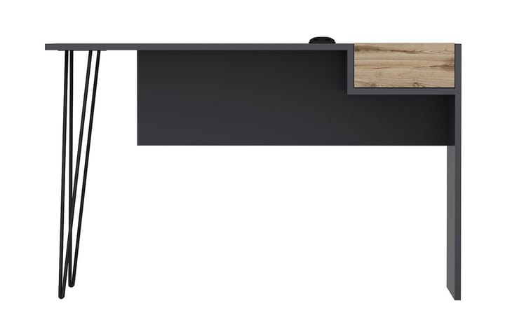 Skrivbord 121 cm med Förvaring Låda + 2 USB Valnöt/Antracit - Homemania - Möbler - Bord & matgrupp - Kontorsbord - Skrivbord