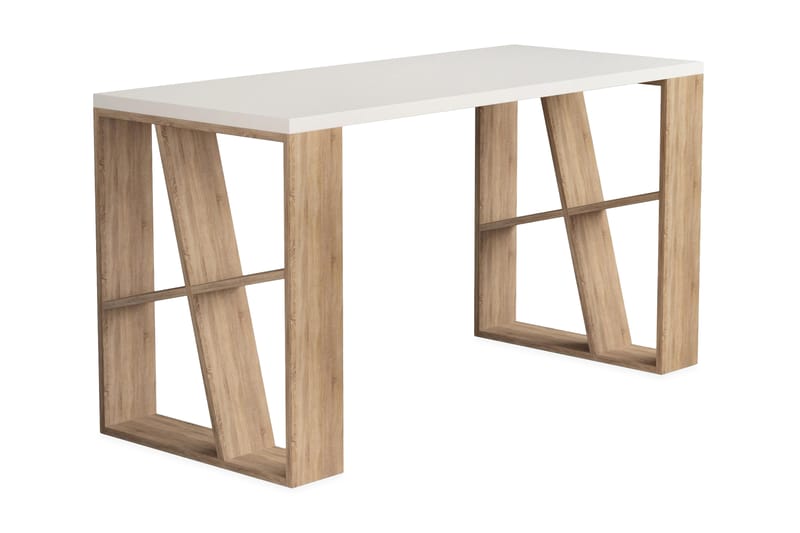Skrivbord Adong 140 cm - Vit/Ekfärg - Möbler - Bord & matgrupp - Kontorsbord - Skrivbord