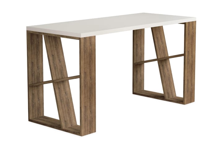 Skrivbord Adong 140 cm - Vit/Mörk Ekfärg - Möbler - Bord & matgrupp - Kontorsbord - Skrivbord