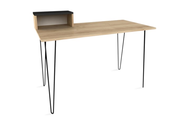 Skrivbord Alves 120 cm med Förvaring Hylla Brun/Svart - Homemania - Möbler - Bord & matgrupp - Kontorsbord - Skrivbord