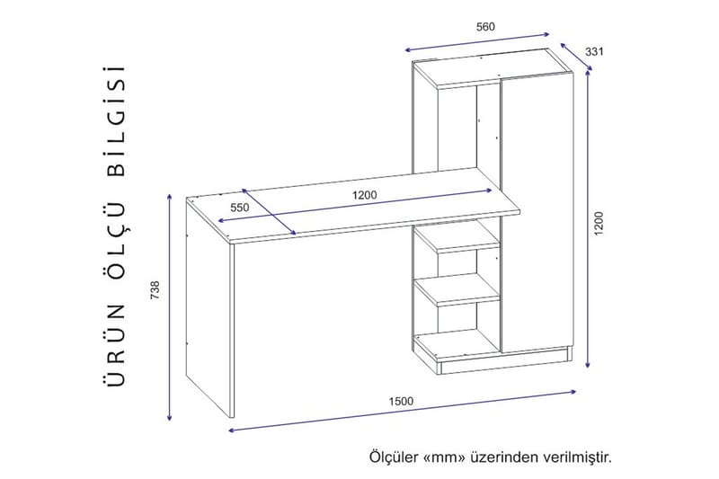 Skrivbord Andocester 120 cm - Valnöt - Möbler - Bord & matgrupp - Kontorsbord - Skrivbord